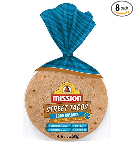  Mission Whole Wheat Carb Balance Street Tacos Tortillas, Keto, Mini Soft Taco Size, 12 Count - 8 Packs  - 685674645285