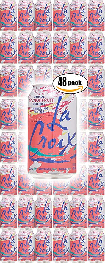 La Croix Passion Fruit Naturally Essenced Flavored Sparkling Water, 12 oz Can (Pack of 48, Total of 576 Oz) - 685987082111