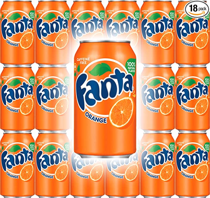  Fanta Orange Soda, 12 Fl Oz Cans (Pack of 18, Total of 216 Fl Oz)  - 685987082951
