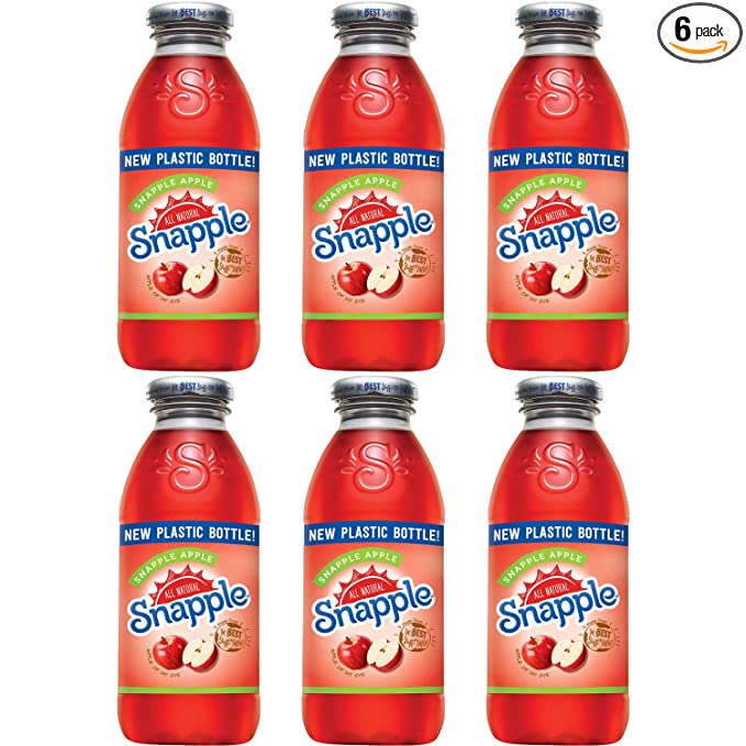 Snapple Apple, Made From The Best Stuff On Earth, All Natural, 16oz Bottle (Pack of 6, Total of 96 Fl Oz) - 685987087765