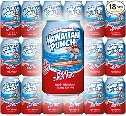  Hawaiian Punch Fruit Juicy Red, 12oz Can (Pack of 18, Total of 216 Oz)  - 685987092011