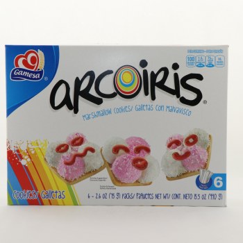 Gamesa Arcoiris Marshmallow Cookies (6-2.6 Oz) 15.5 Ounce 6 Pack Box - 0686700101324
