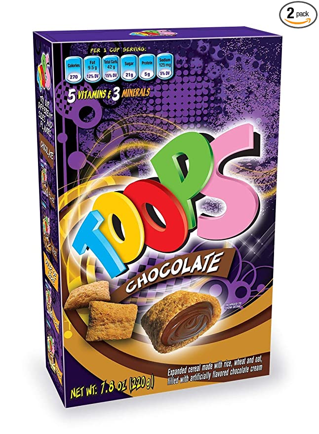 TOOPS Chocolate Cereal, 7.8 Ounce (220 grams) (2 Pack) - 687408969360