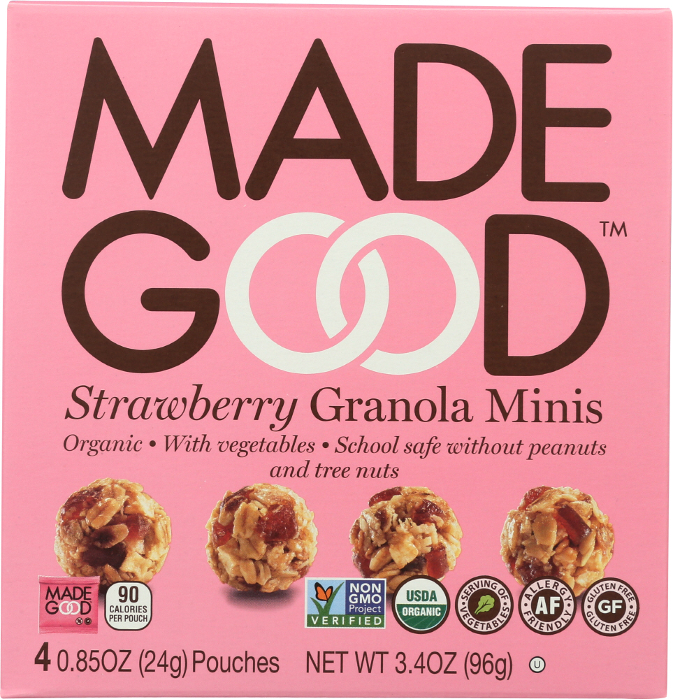  Made Good Granola Minis - Strawberry - Case of 6 - 3.4 oz. - 687456223087