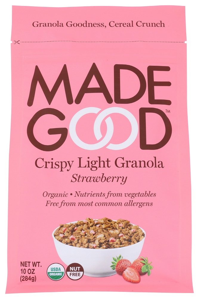 MADEGOOD: Strawberry Crispy Light Granola, 10 oz - 0687456283197