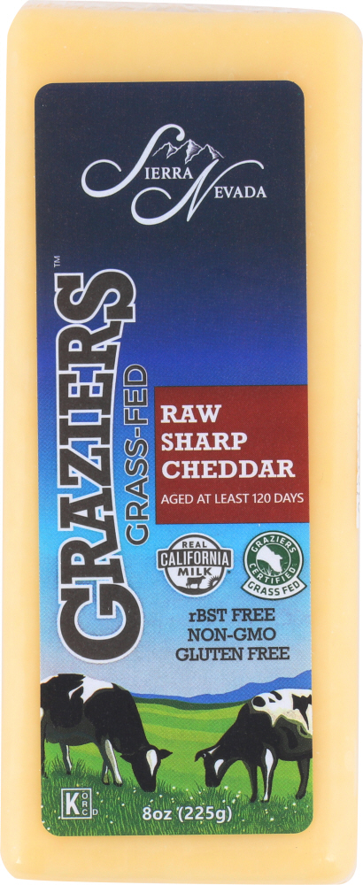 GRAZIERS: Milk Raw Sharp Cheddar, 8 oz - 0687652165075