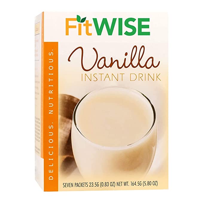  FITWISE - High Protein Instant Drink Mix, 15g Protein, Low Calorie, Low Carb, Low Fat, Gluten Free, Aspartame Free, KETO Diet Friendly, Ideal Protein Compatible, 7 Count Box (Vanilla)  - 687747798362