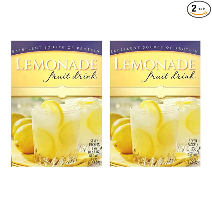 HealthyWise - High Protein Diet Fruit Drink Lemonade - 15g Protein - Low Calorie - Low Carb - Low Sugar - Fat Free, 7 Servings Per Box, (2 Pack) - 687747798553