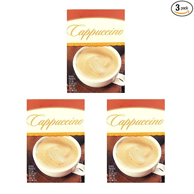  HealthyWise - High Protein Diet Drink Cappuccino 3 Pack - 15g Protein - Low Calorie - Low Carb - Low Sugar - 7 Servings Per Box, (3 Pack)  - 687747800270