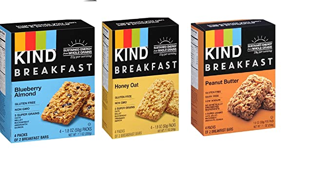 KIND Breakfast Mix, 4 count each (Variety Pack of 3) - 688168610097