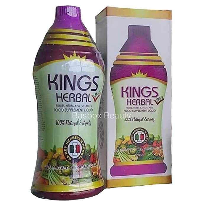 Kings Herbal Plus Food Supplement 1000ml, Fruits, Herbs & Vegetable Fusion (1 Bottle) - 688201281383