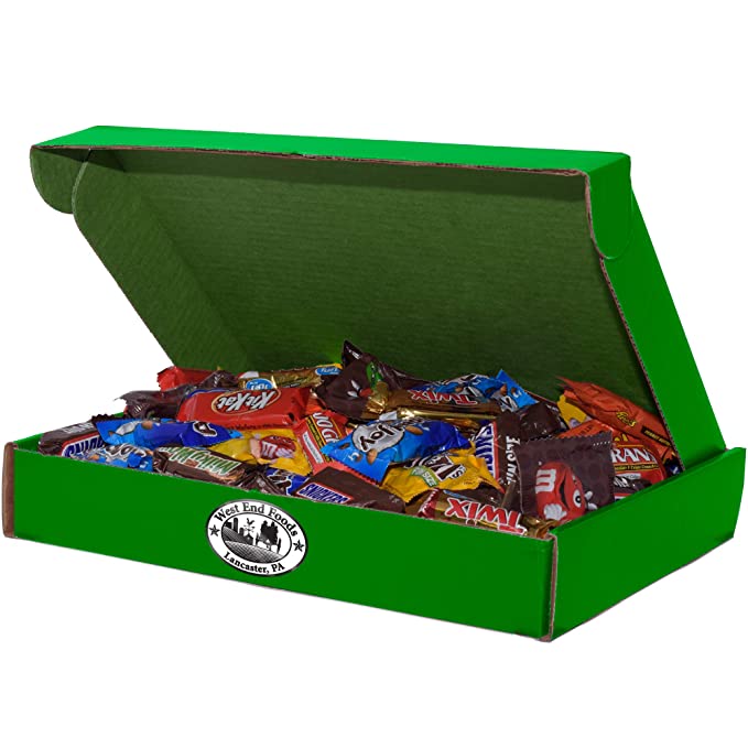  5 lbs Assorted Milk Chocolate Candy, 13x10x2 Green Box  - 688397023385