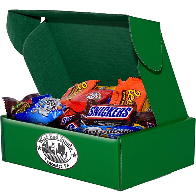  3 lbs Assorted Milk Chocolate Candy, 8x8x3 Green Box  - 688397023521
