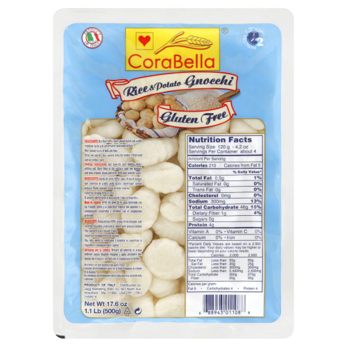 CORABELLA: Gnocchi Potato Gluten Free, 17.6 oz - 0688943011088