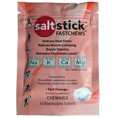 SaltStick Fastchew Electrolyte Replacement Tablets for Rehydration, Packet of 10 Tablets, Peach, 10 Count (7201761) (B07XQFT71Q) - 689076982986