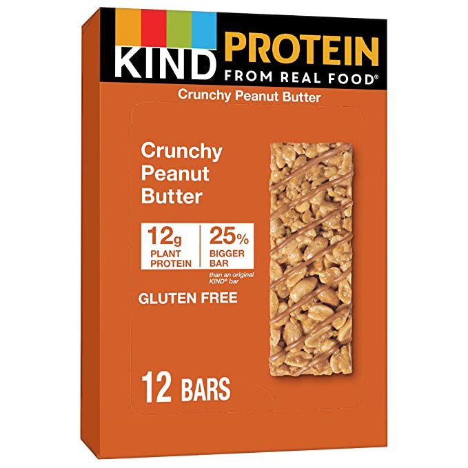  KIND Protein Bars, Crunchy Peanut Butter, Gluten Free, 12g Protein, 12 Count, 21.12 Oz  - 602652208003