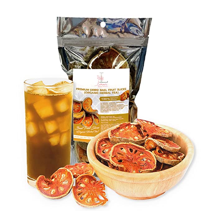  Lamoone Premium Dried Bael Fruit Slices, Organic Herbal Fruit Tea, Thai Tea, Matoom, Asian wellness dry Bael Fruit , Fruit tea organic (200g) 7.05OZ  - 689192669914