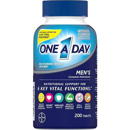 One A Day Men’s Multivitamin, Supplement with Vitamin A, Vitamin C, Vitamin D, Vitamin E and Zinc for Immune Health Support, B12, Calcium & More, 200 Count - 689538627202