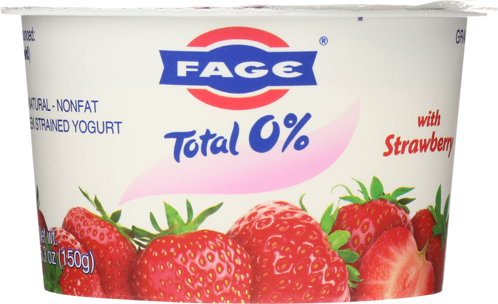 FAGE TOTAL GREEK: Strawberry Yogurt Total 0%, 5.3 oz - 0689544081432