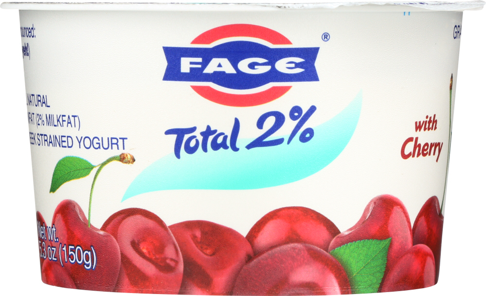 FAGE TOTAL GREEK: 2% Cherry Greek Strained Yogurt, 5.3 Oz - 0689544081562