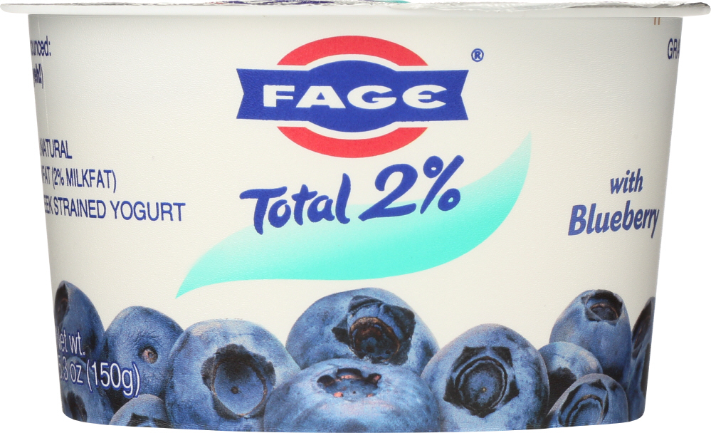 FAGE: Total 2% Blueberry Greek Strained Yogurt, 5.3 Oz - 0689544081661