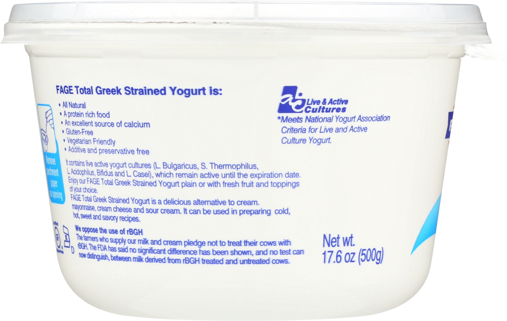 FAGE: Total All Natural Greek Strained Yogurt 5%, 17.6 oz - 0689544082002