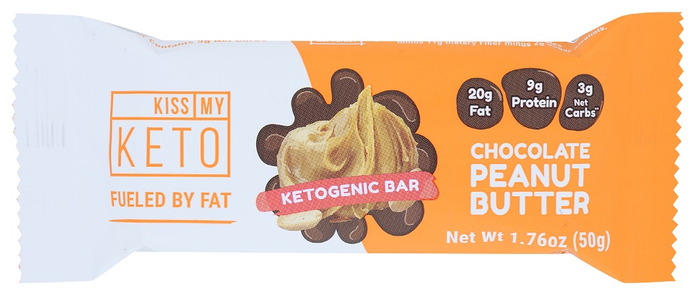 KISS MY KETO: Chocolate Peanut Butter Keto Bar, 1.76 oz - 0689856041544