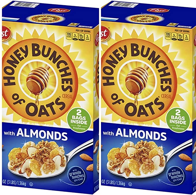 Post Honey Bunches of Oats with Almonds, 48 oz.-(2 PACK) - 689859883721