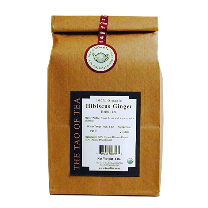 The Tao of Tea Hibiscus Ginger, 100% Organic Blended Herbal Tea, 1-Pounds - 689951807960