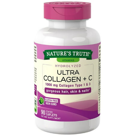 Nature s Truth Vitamin Ultra Collagen + C Non-GMO Hydrolized 1000mg 90 ct - 691218777381