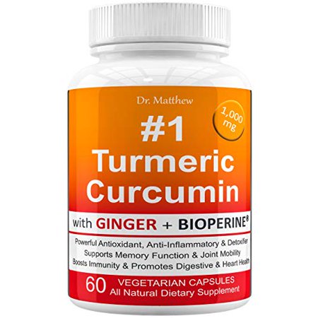 Best Turmeric Curcumin with BioPerine Black Pepper and Ginger. 15X High Potency with 95% Curcuminoids. Anti-inflammatory, Joint Support, Anti Aging, Antioxidant Powder - 691327622640