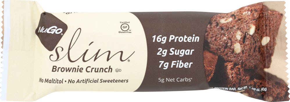 NUGO: Nutrition Slim Brownie Crunch Gluten Free, 1.59 oz - 0691535201019