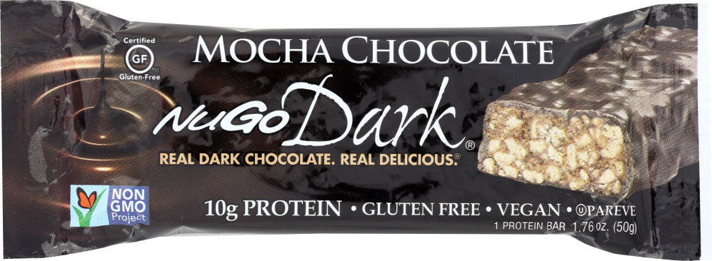 NUGO: Dark Mocha Chocolate Bar, 1.76 oz - 0691535523012