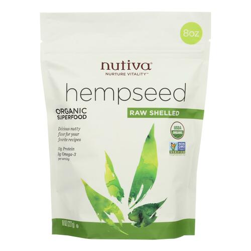 Nutiva Certified Organic Hempseed - Shelled - 8 Oz - Case Of 6 - raw