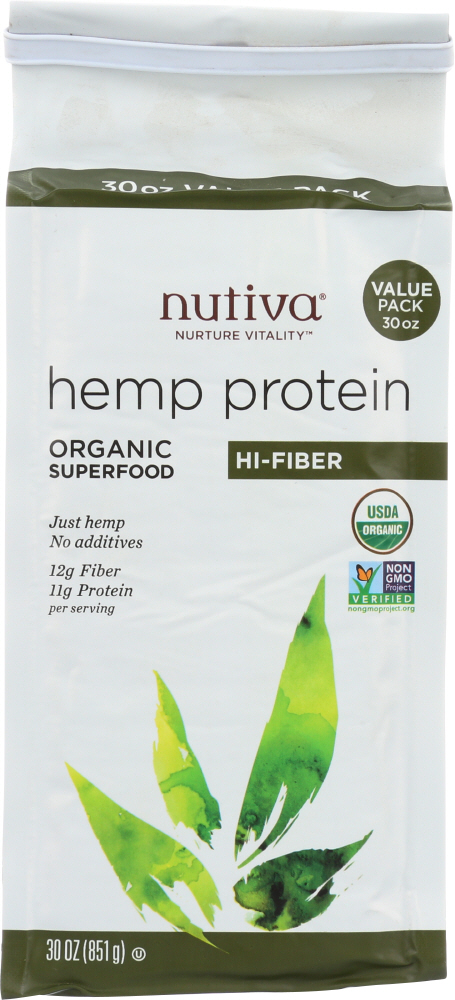 NUTIVA: Hemp Protein Hi-Fiber, 30 oz - 0692752100994