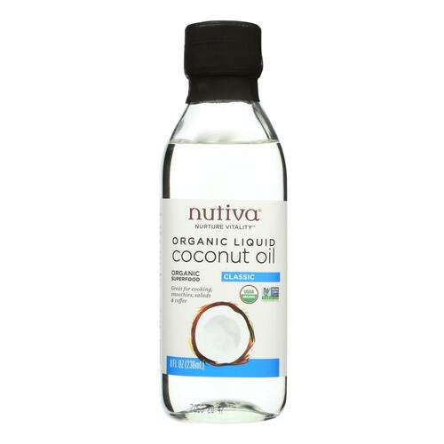 Nutiva Organic Liquid Coconut Oil's Sole Ingredient - Case Of 6 - 8 Fz - 692752108808