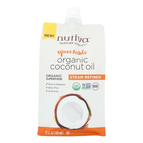 Nutiva - Coconut Oil Refined - Case Of 4 - 12 Oz - organic