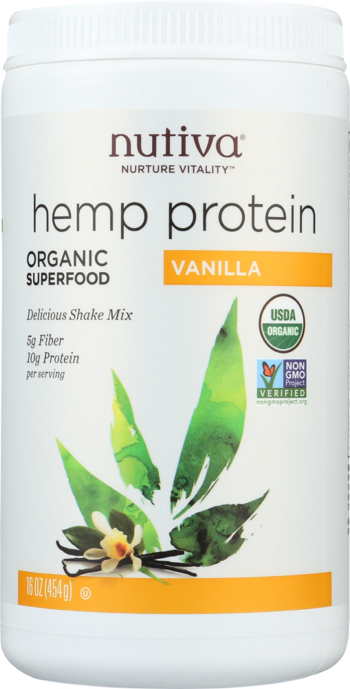 Nutiva Organic Hemp Shake Vanilla - 16 Oz - 692752133312