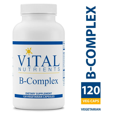 Vital Nutrients - B-Complex - Balanced High Potency B Vitamin Complex - Supports Energy Production Metabolism and Heart Health - Gluten Free - 120 Vegetarian Capsules per Bottle - 693465500217