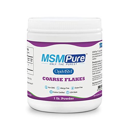 Kala Health MSMPure Coarse Powder Flakes, Organic Sulfur Crystals, 99.9% Pure Distilled MSM Supplement, Made in The USA, 1 lb - 693554031011