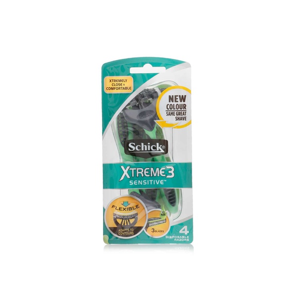 Schick Xtreme3 Sensitive razors x4 - Waitrose UAE & Partners - 6937266733516