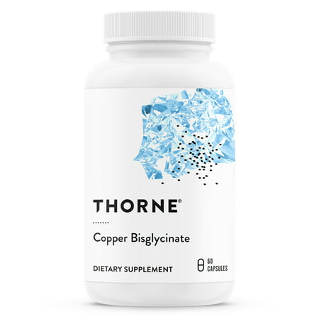 Thorne Research - Copper Bisglycinate - Well-Absorbed Trace Mineral Supplement - 60 Capsules - 693749003410