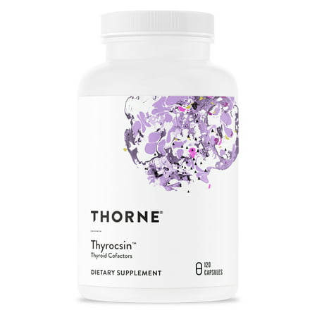Thorne Thyrocsin - Thyroid Cofactors with Iodine - Supports Healthy Thyroid Function T4 Hormone Levels and Peripheral Conversion of T4 to T3 - Gluten-Free Soy-Free Dairy-Free - 120 Capsules - 693749784012