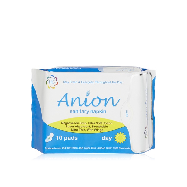 Health Gate anion sanitary napkin day 10s - Waitrose UAE & Partners - 6939653323676