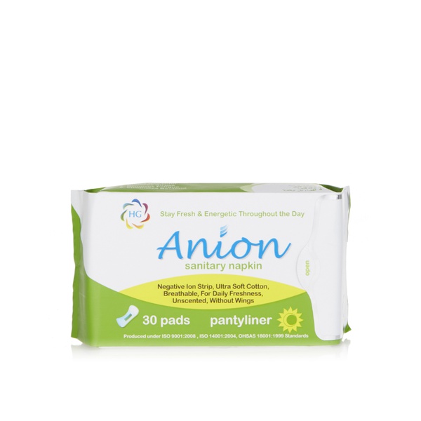 Health Gate anion sanitary napkin pantyliner 30s - Waitrose UAE & Partners - 6939653323768