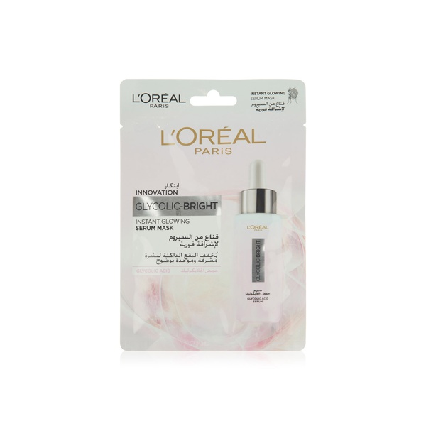 L'Oreal glycolic glowing serum mask 22g - Waitrose UAE & Partners - 6941594500337