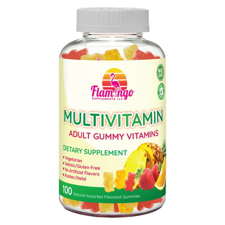 Flamingo Supplements - Natural Multivitamin Gummies- | Vegetarian Kosher Halal NO gluten or gelatin no GMO| For Men Women & Kids| 3 Natural Flavors - 694263712369