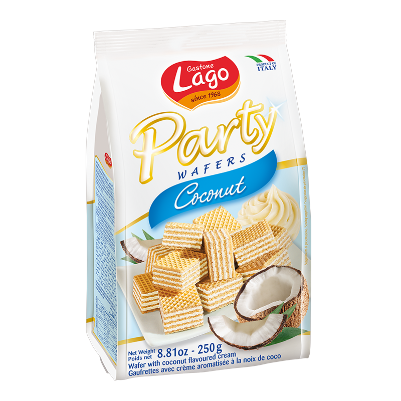 GASTONE LAGO: Coconut Wafers Party Bag, 8.81 oz - 0694649002855