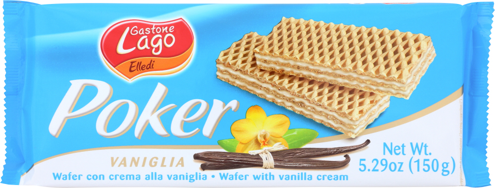 GASTONE LAGO: Cookie Vanilla Cream Wafer Poker, 5.29 oz - 0694649002862