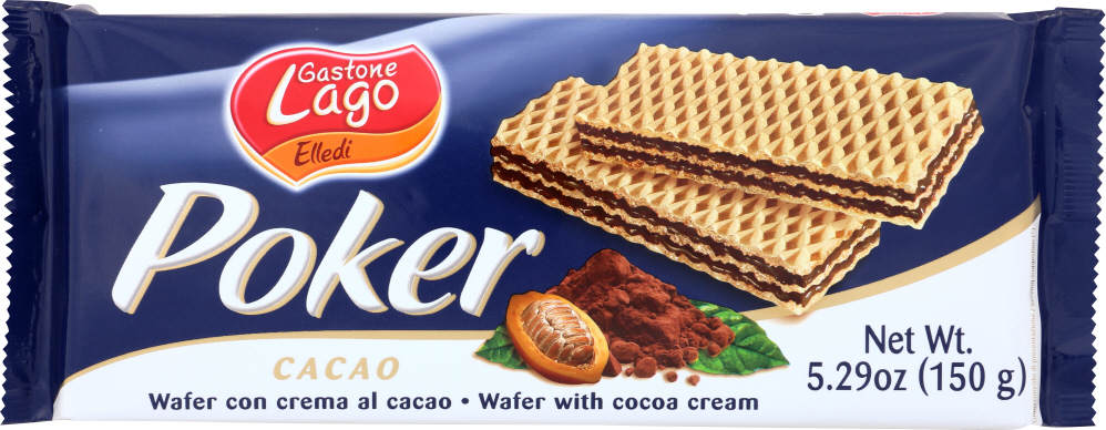 GASTONE LAGO: Cookie Cocoa Cream Wafer Poker, 5.29 oz - 0694649002879